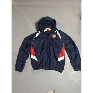 Arsenal F.C. men's windbreaker jacket in navy blue with red and white accents XL